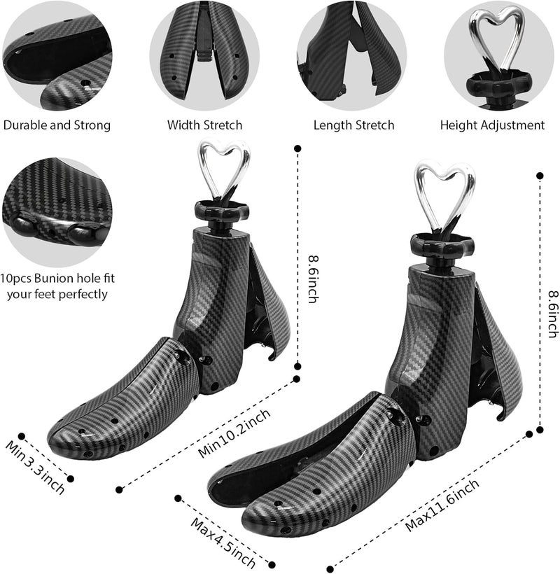 eachway Shoe Stretcher Women Men Professional Boot Stretcher Adjustable Width Length for Wide Feet (L (Wm's 11-14;men's 10-14) Black1pcs) - Image 2